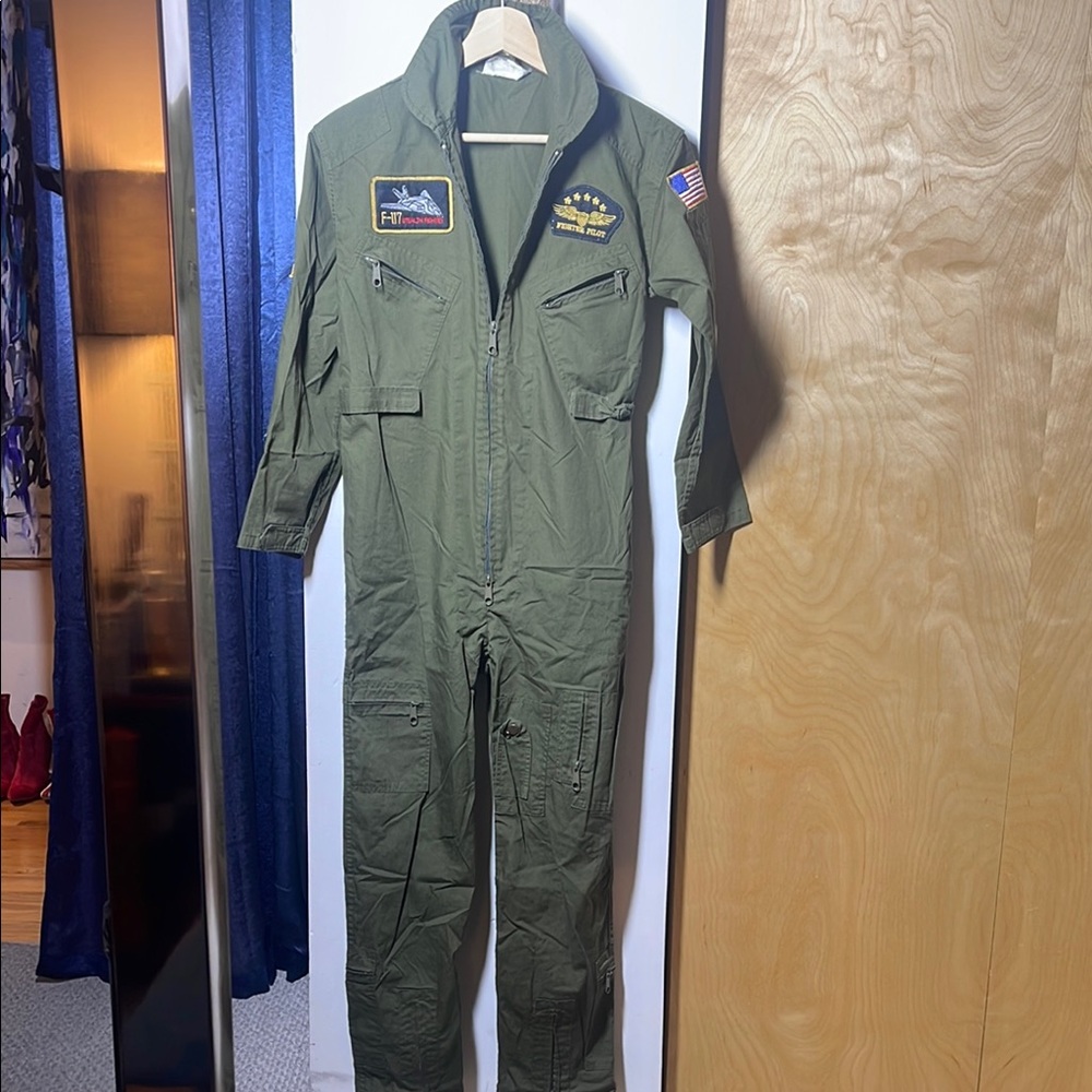 Top Gun inspired Army Green Flight Suit